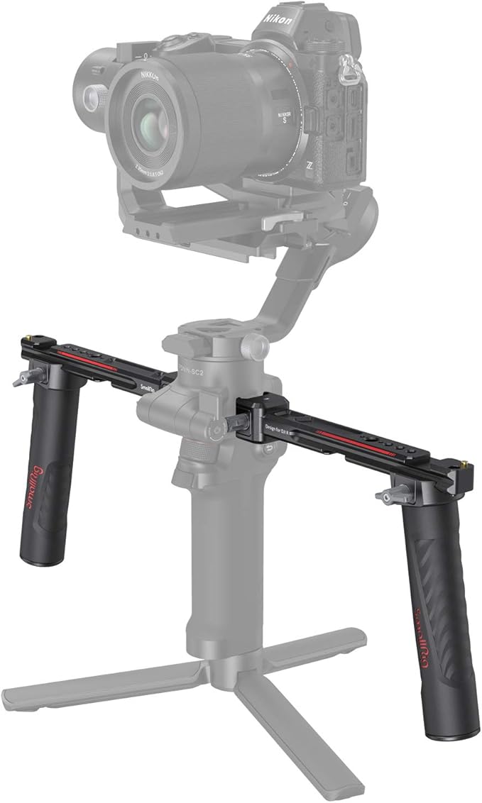 SMALLRIG Dual Handle Handgrip for DJI RS 4 /RS 4 Pro/RS 3 / RS 3 Pro/RS 2 / RSC 2 Gimbal, Gimbal Handle Grip with NATO Rails, Cold Shoe, 1/4"-20 & 3/8"-16 Threaded Holes