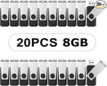 TOPESEL 20PCS 8GB Bulk USB 2.0 Flash Drive Swivel Memory Stick Thumb Drives Pen Drive (8G, 20 Pack, Black)