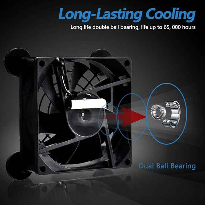 Dual 80mm USB Speed Control Fan, 5V Portable Cooling Fan for Flat-Screen TV Receiver Router DVR PlayStation Xbox Computer Cabinet Cooler
