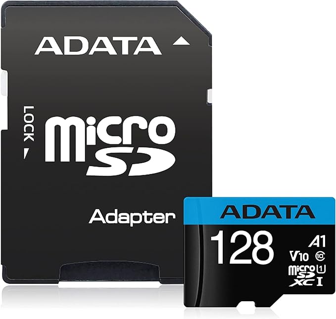 ADATA Premier 128GB MicroSDHC/SDXC UHS-I Class 10 V10 A1 Memory Card with Adapter Read up to 100 MB/s (AUSDX128GUICL10A1-RA1)