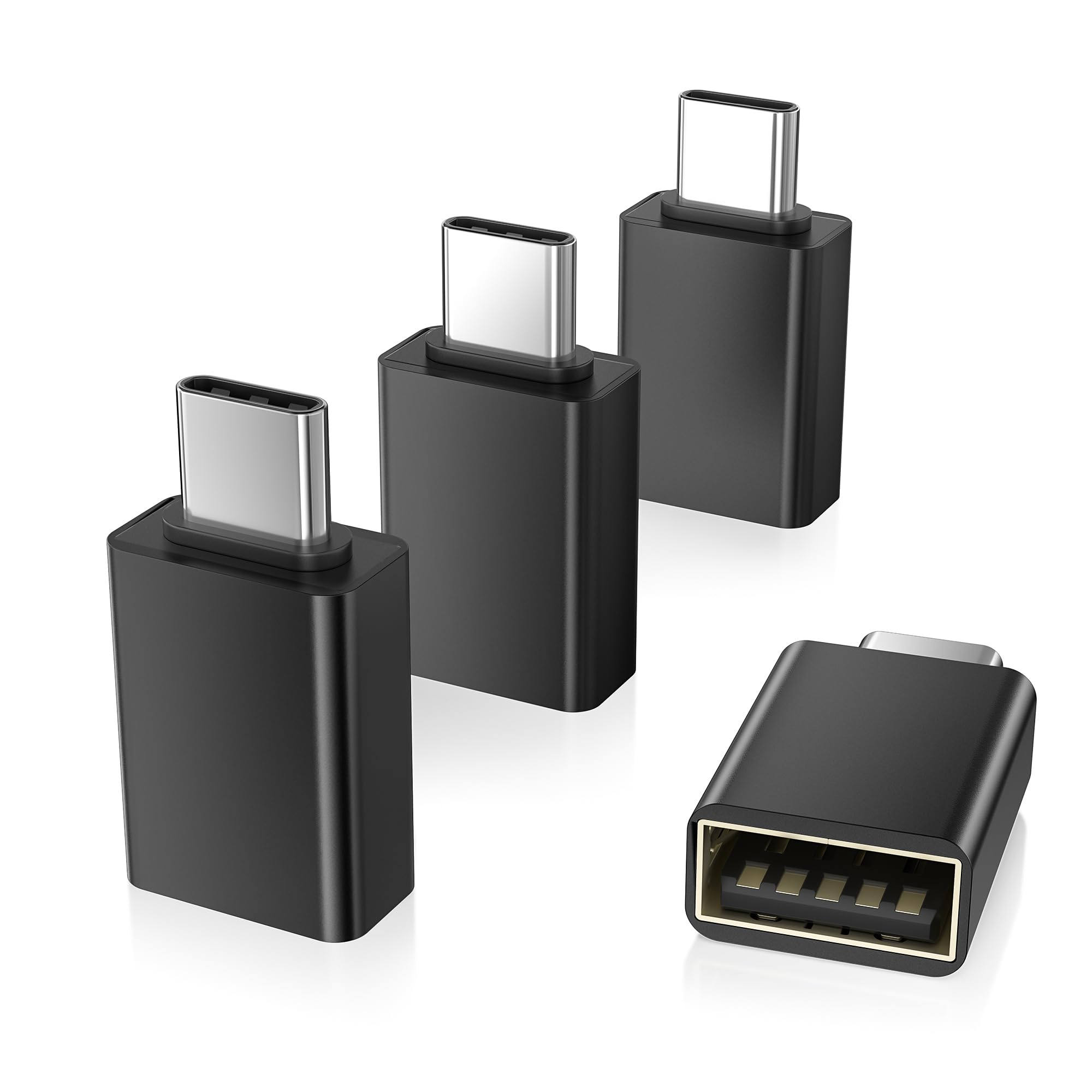 Elebase USB C to USB Adapter 4 Pack for MacBook Pro Air,iPad