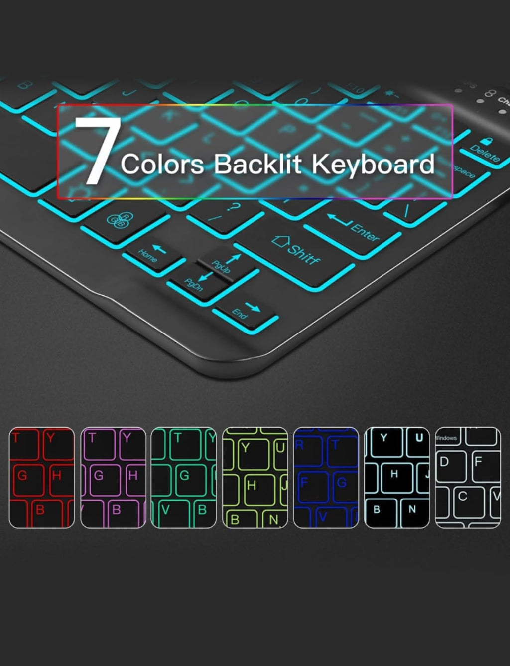 Backlit Keyboard Case for Samsung Galaxy Tab S10 Lite/S10 FE/S9 FE/Tab S9