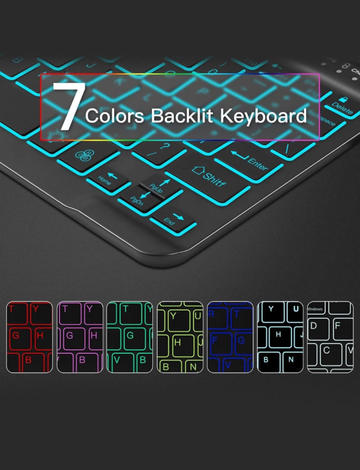 Backlit Keyboard Case for Samsung Galaxy Tab S10 Lite/S10 FE/S9 FE/Tab S9