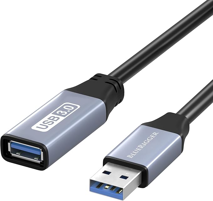 BlueRigger USB 3.0 Extension Cable (3FT, 5 Gbps, Type A Male to Female Adapter Cord) - Long USB Repeater Extender for VR Headset, Printer, Hard Drive, Flash Drive, Keyboard, Mouse, Xbox