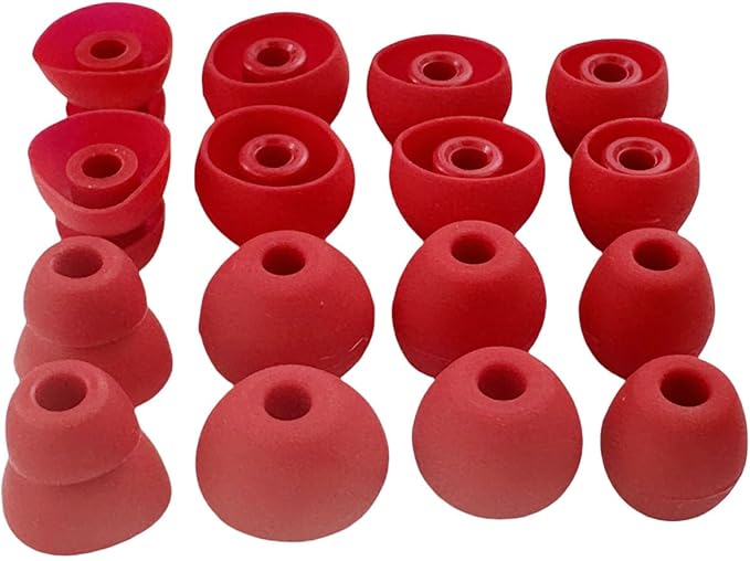 Replacement Ear Tips for Beats Urbeats2.0 Tour2.0 ibeats Beats x, Beats Flex Secure Fit for Powerbeats Pro Silicone Earbuds Washable Sweat-Resistant Noise Isolation 8 Pairs (Red)
