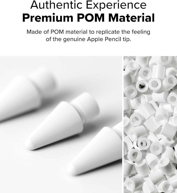 Ringke Apple Pencil Tips [3 Pack/Replacement for All Generations] Compatible with Apple Pencil Pro, 1st, 2nd Gen, USB-C Accessories, Crisp & Clear Feel Nib - HB (Light Gray)