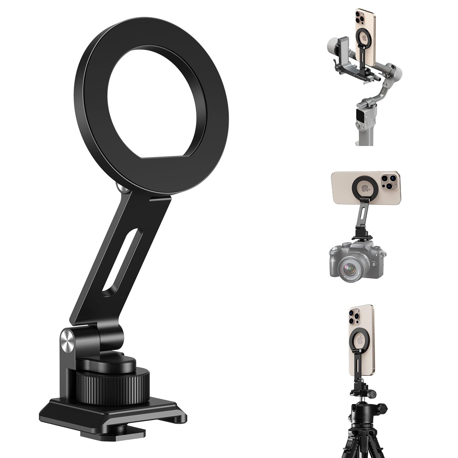 elitehood Magnetic Phone Tripod Mount, Magsafe iPhone Cold Shoe Arca Mount