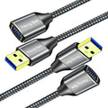 USB 3.0 Extension Cable 1.5 ft,5Gbps High Speed USB 3.0 Type A Male to Female Extension Cord,USB Extension Lead Compatible with USB Flash Drive, Hard Drive, Card Reader,Scanner,Keyboard (1.5FT,2 Pack)