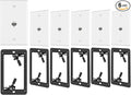 VCE 6-Pack Ethernet Wall Plate (UL-Listed), RJ45 CAT6 Wall Plate with Low Voltage Mounting Bracket 1 Gang, White