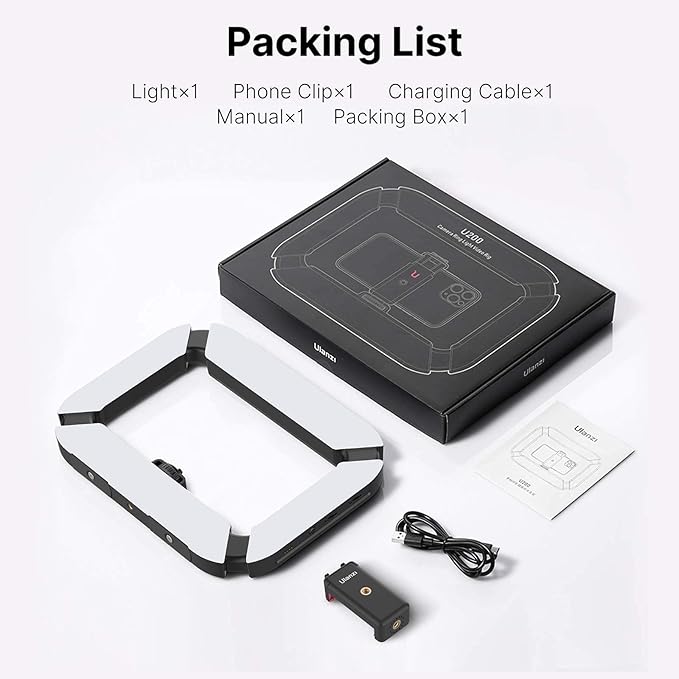 Smartphone Video Rig PICTRON U200 Handheld LED Ring Light Selfie Light Phone Video Stabilizer for Camera, Smartphone, Action Camera, YouTube, Setup, Filmmaking, Makeup, Vlogging