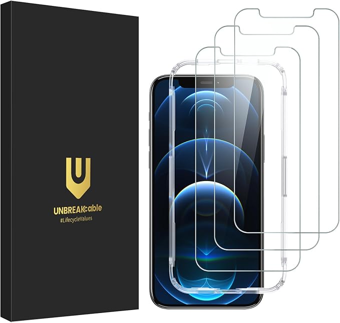 UNBREAKcable 3-Pack Screen Protector for iPhone 11 Pro/X/XS,Tempered Glass