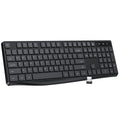 Lovaky Wireless Keyboard MK98, 2.4G USB Computer Cordless Keyboard, Enlarged Indicator Light, Ergonomic Full Size PC Keyboard with Number Pad for Windows, Laptop, Desktop, Chromebook, Notebook, Black