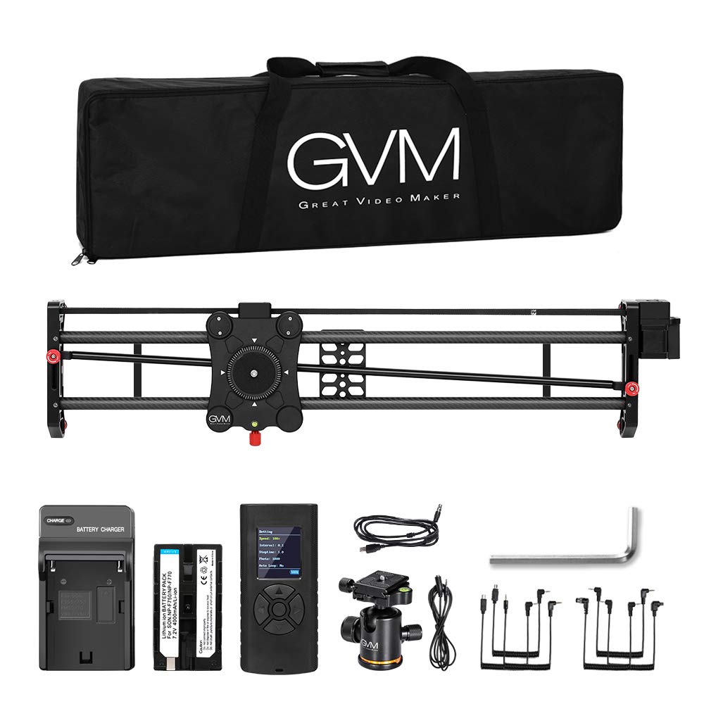 GVM Great Video Maker Camera Motorized Slider,48"/120CM,Automatic Round Trip,Time Lapse,Panoramic Shooting,Video Capture,Slider Smooth and Stable,with Battery