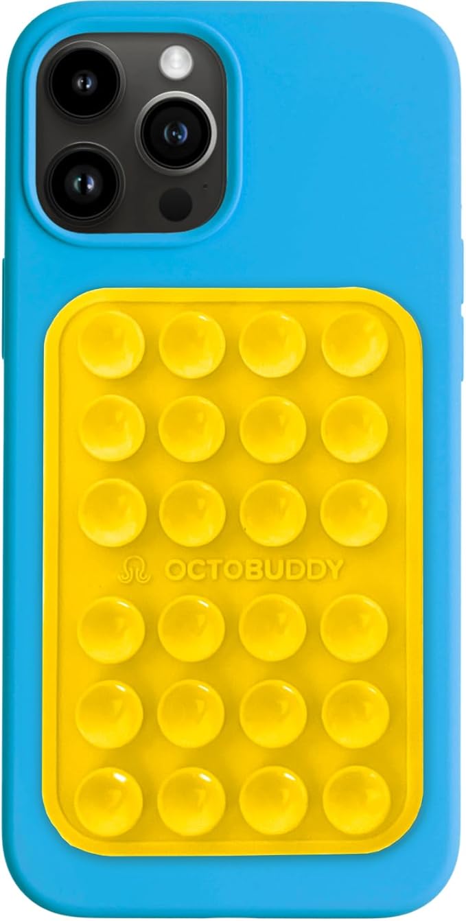 OCTOBUDDY Classic MAX - Silicone Suction Phone Case Adhesive Mount - Hands-Free, Strong Grip Holder for Selfies and Videos - iPhone and Android Compatible - 2.6″ x 3.9″