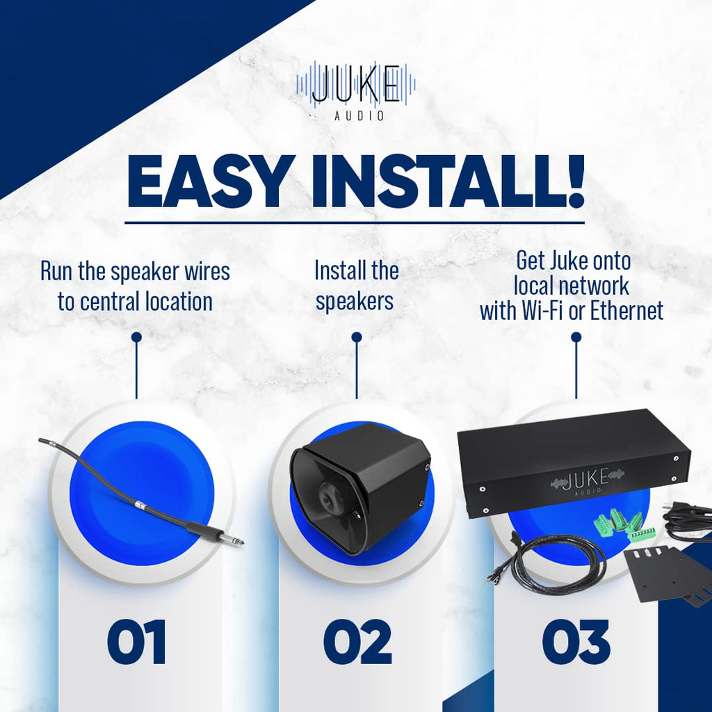 Juke-6 | 6 Zone Audio Amplifier | Wirelessly Controlled Multi-Room Audio System | Compatible with Airplay 2, Spotify Connect, Bluetooth, DLNA