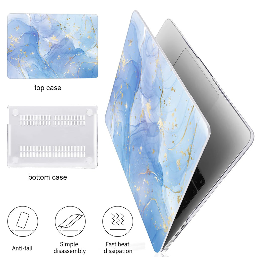 LCMOCICO for MacBook Air 13 inch Case M5 M4 M3 M2 Chip 2026 2025-2022 Release A3449 A3240 A3113 A2681, Scratch Resistant Hard Shell Protective Laptop Cover for Mabook Air 13.6 M5 2026, Blue Marble