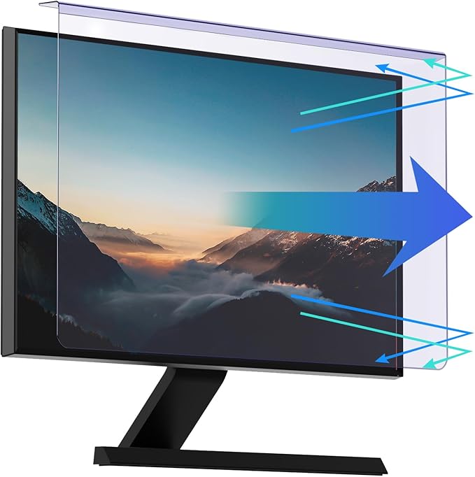 Anti Blue Light Screen Protector for 23, 23.6, 23.8 and 24 Inches Computer Monitor Hanging Type Blue Light Blocking Filter Anti Scratch Eye Protection Shield for Desktop Computer(BL HT 24 Inches)