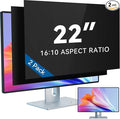 IPROKKO [2-Pack] 22 Inch Computer Privacy Screen Filter for 16:10 Widescreen Monitor, Removable 22in Anti Blue Light Glare Privacy Shield, Anti Spy Security Protector for Hp Dell Asus Acer Samsung
