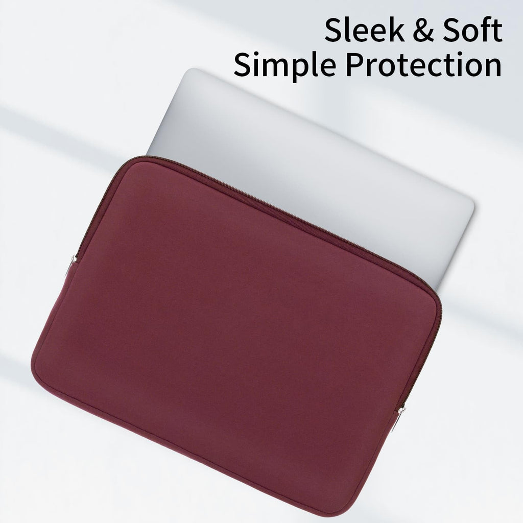 RAINYEAR 16 Inch Laptop Sleeve Case Soft Lining Padded Cover, Red