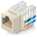 Everest 90 Degree RJ45 Cat6 Keystone Jacks Slim Profile 50-Pack Ivory