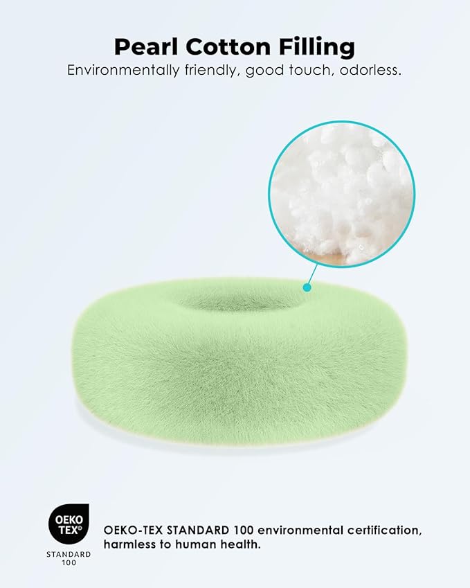 Viozon Tablet Stand Pillow, Compatible with 4.7"-13" Phone/Tablet, iPad, iPhone, Samsung, Google, Kindle, 360°Adjustable Phone Holder for Bed with Soft Plush Fabric, and Detachable Bowl, Green