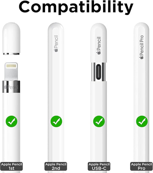8 Pack Fine Point Replacement Tips Compatible with Apple Pencil 2nd Generation, Apple Pencil 1st Generation, Apple Pencil USB-C & Apple Pencil Pro Colorful iPencil Nibs (Pink+Blue+ Clear +White)