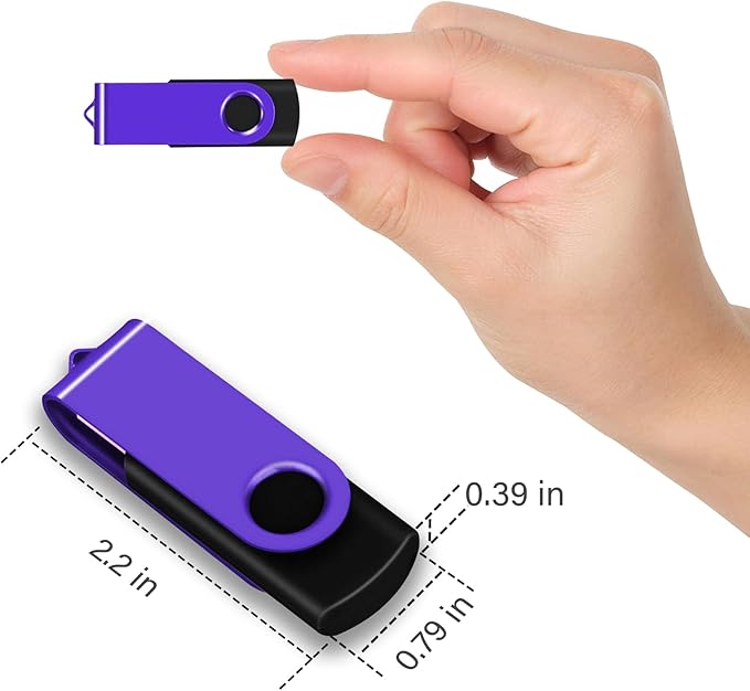 EASTBULL Flash Drive Bulk8GB USB 50 Pack with Lanyards USB 2.0 Thumb Drive Bulk Memory Stick Swivel Pen Drive for Storage and Backup 8 GB 50 Pack, Purple