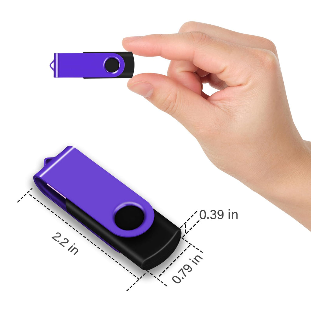 8GB 20-Pack USB Flash Drives Bulk EASTBULL USB 2.0 Thumb Drive,Purple