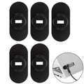 Zolunu 5Pack Anti Theft Self-Adhesive Security Plate with Slot for Cables to Lock Down Laptops, Mac Book, Tablets, iPad, or Other Computer (Black)