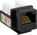 Cmple - Cat6 Keystone Jack Insert Punch Down RJ45 Connectors RJ45 90 Degree Female for Wall Plates, Patch Panels, Patch Cables, Ethernet Cables - Black