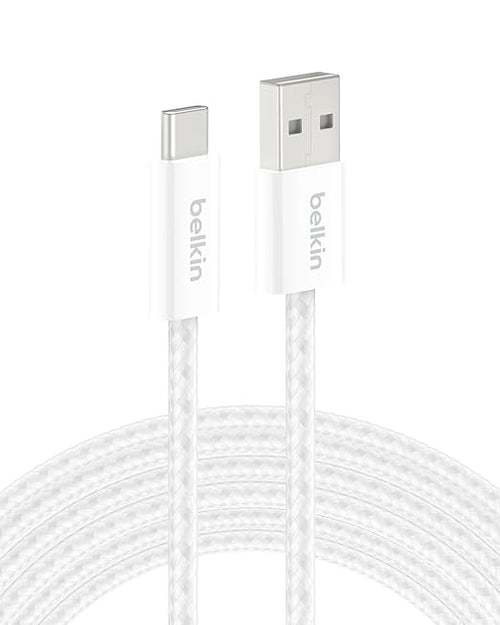 Belkin USB A to USB C 15W Braided Cable 6.6ft iPhone Charger Cord