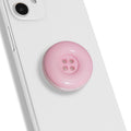 Solid Color Button Phone Grip – Minimalist Design, Durable and Lightweight, Grip and Stand for Smartphones (Baby Pink, Adhesive Type)