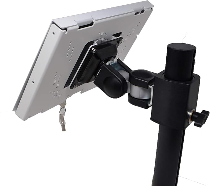 TABcare Locking Security Metal Case for iPad Mini Used as Kiosk, POS, Store, Show Display (White, iPad Mini 4/5)