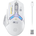 INPHIC IN9 Wireless Gaming Mouse, Real Tri-Mode 2.4G Wireless/Type-C Wired/Bluetooth Mouse, 10k DPl, Fully Programmable, RGB Lighting, Hyperspeed Rechargeable Wireless Mouse for Laptop PC Computer Mac