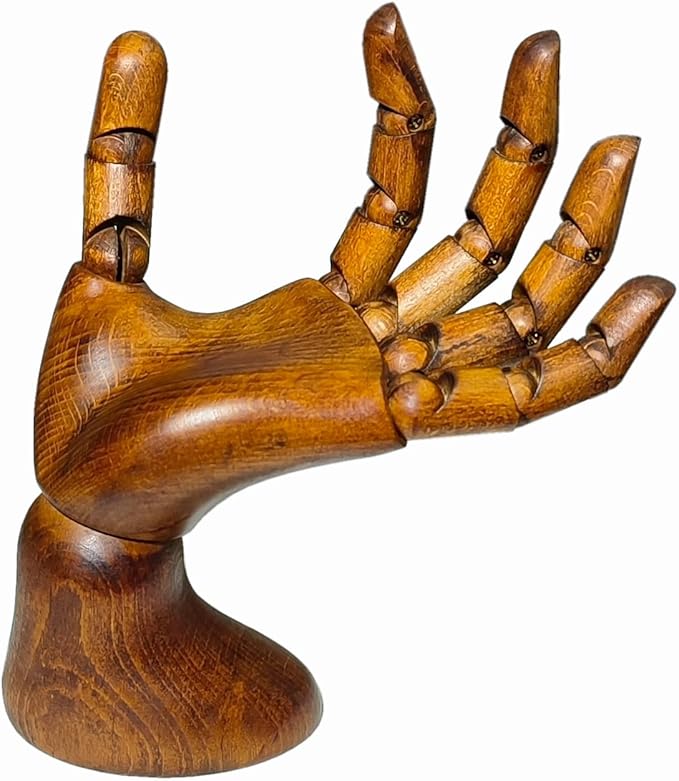 Wooden Hand,Wooden Mannequin,Antique Finish Wood Hand,Hand Model for Drawing,Male Hand of Left with Antique Finish.
