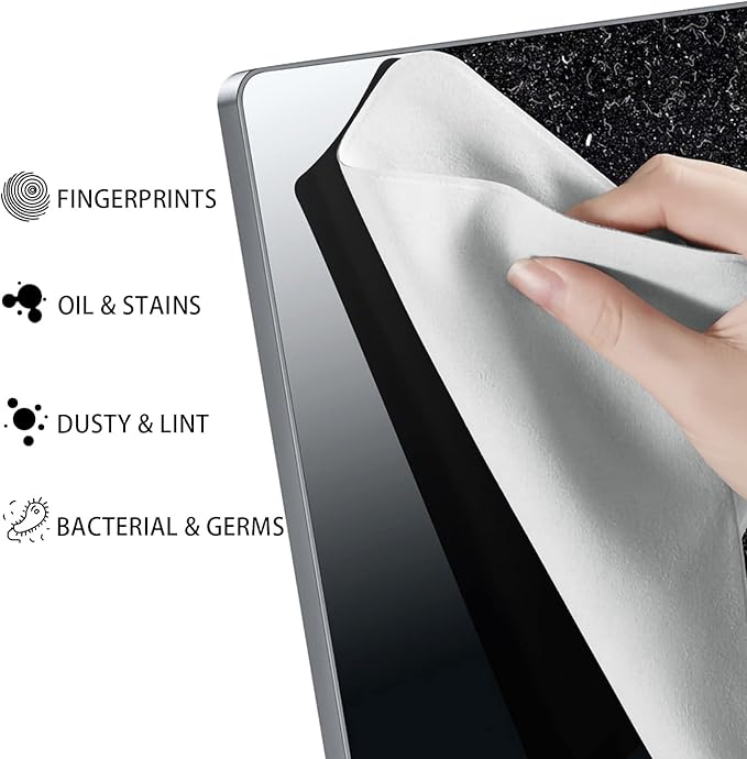 2 Pack Microfiber Liner Cleaning Cloth with Screen Keyboard Imprint Protection for MacBook Pro/AIR 13" 14" 2018-2025, Keyboard Protector Compatible MacBook Air 13/MacBook Pro 14 (M4-M1)-Grey+Yellow