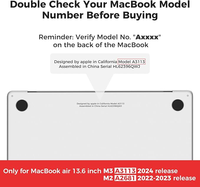 iCasso for MacBook Air 13 inch Case 2025 2024-2022 Release M4 A3240 M3 A3113 A2681 M2 with Liquid Retina Display, Hard Plastic Shell for Mac Air 13.6, Keyboard Cover&Screen Protector, Rainbow Molandi