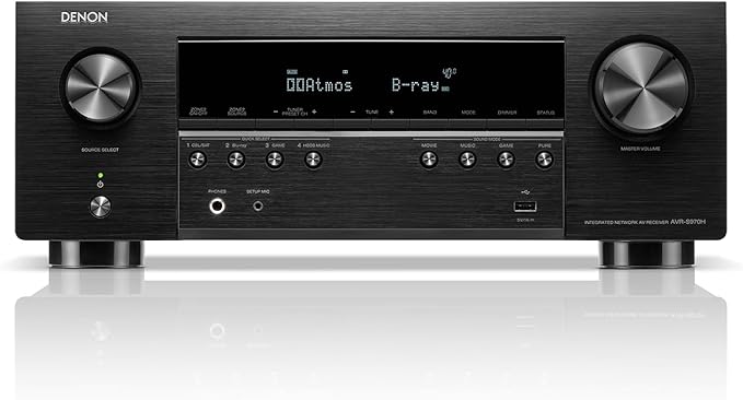 Denon AVR-S970H 8K Ultra HD 7.2 Channel (90Watt X 7) AV Receiver - Built for Gaming, Music Streaming, 3D Audio & Video, Alexa + HEOS, Black