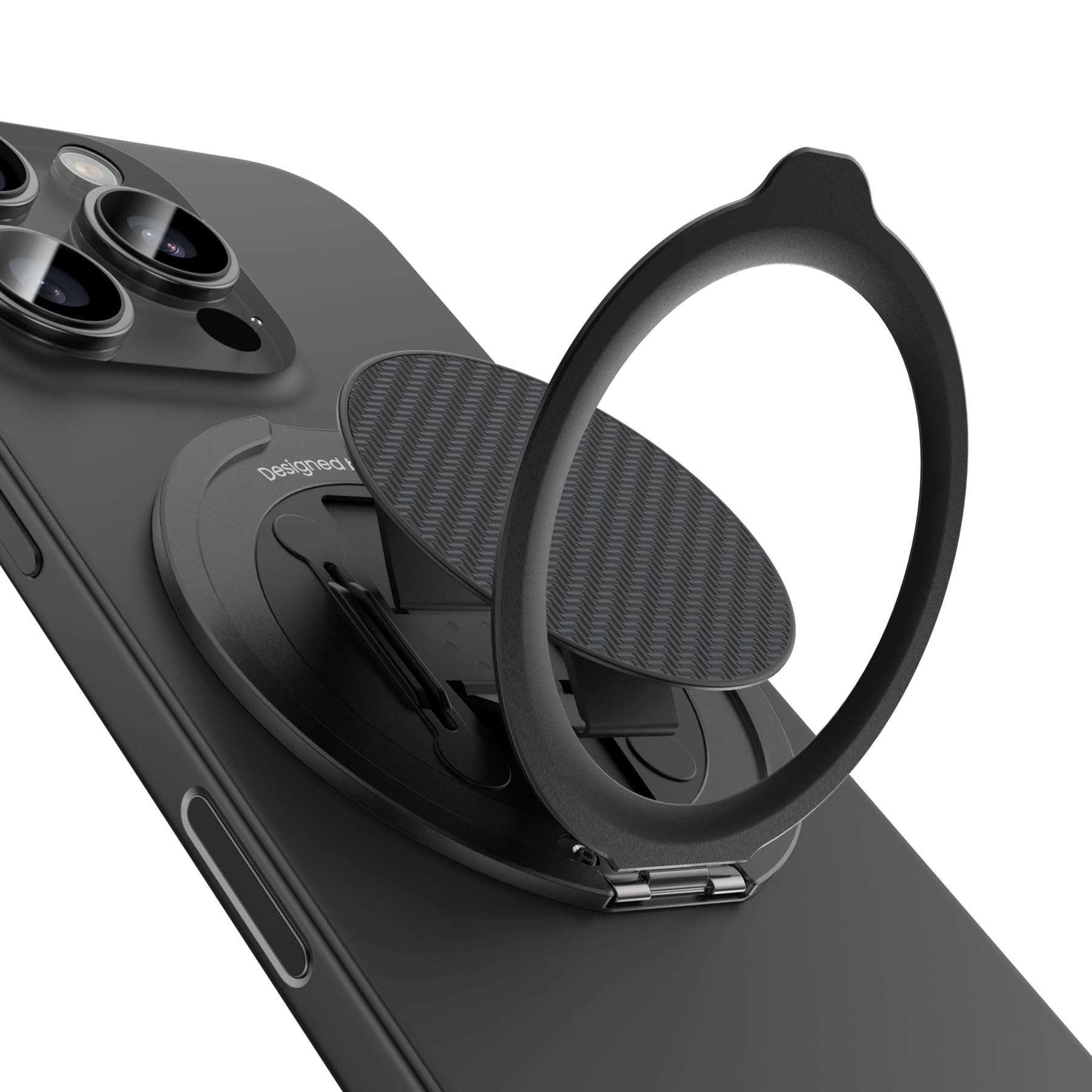 BENKS ArmorPop Magnetic Phone Grip & Stand for MagSafe, 360° Rotation Adjustable Phone Ring Holder for iPhone 17/16/15/14/13/12 Series, Durable Kevlar Design