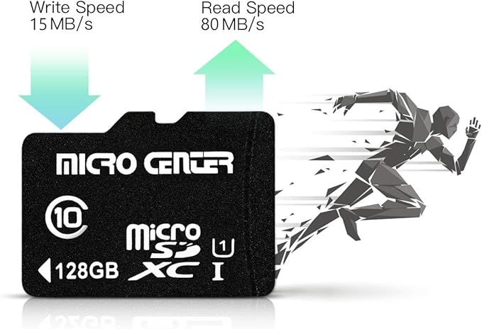 Micro Center 128GB Class 10 MicroSDXC Flash Memory Card with Adapter for Mobile Device Storage Phone, Tablet, Drone & Full HD Video Recording - 80MB/s UHS-I, C10, U1 (5 Pack)