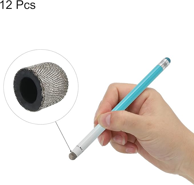 MECCANIXITY 12pcs 6.5mm Stylus Pen Fine Tips Conductive Fiber Capacitive Touch Screen Pens Tip Universal Replacement