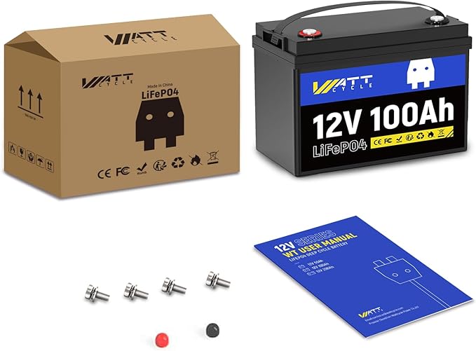 12V 100Ah LiFePO4 Battery, Lithium Battery Up to 15000 Cycles, Low Temperature Protection, 10 Years Lifespan, Perfect for RV/Outdoor Camping/Home Energy Storage（BCI Group 24）