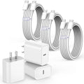 10FT Fast Charging Cord for iPhone 16 15,3Pack Extra Long 10Foot USB C to Type C Charger Cable 20W USB C Charger Block Cube Super Quick Charging for iPhone 16 15 Pro/Plus/Pro/Pro Max,iPad Pro/Air/Mini
