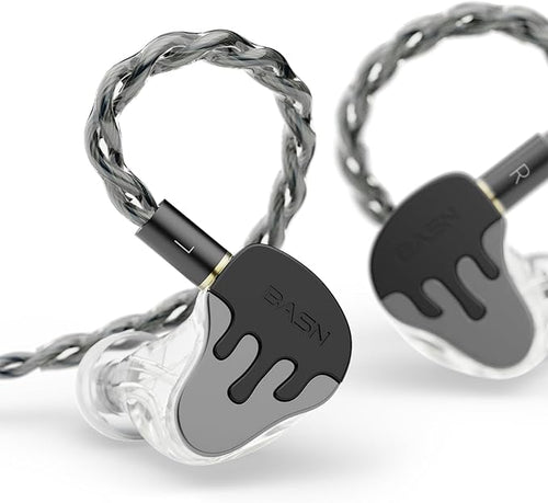 BASN BmasterX 3.5mm 4.4mm in Ear Audio Monitors Earphones (Black/White)