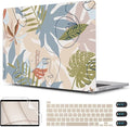 CISSOOK for MacBook Pro 13 inch Case 2023 2022 2021 2020 Release A2338 M2/M1 Chip A2251 A2289, Plastic Hard Shell Case with Keyboard Cover Compatible with MacBook Pro 13 with Touch Bar - Face&Leaf