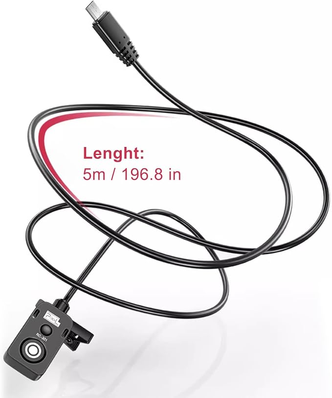 Small Release Shutter Remote Control Cable RC-301 S2 for Sony Support Video Camera Cable a7m4 a7r4 a7r2 r3 m2 a9 a1 a6600 a6500 (500cm/196in)
