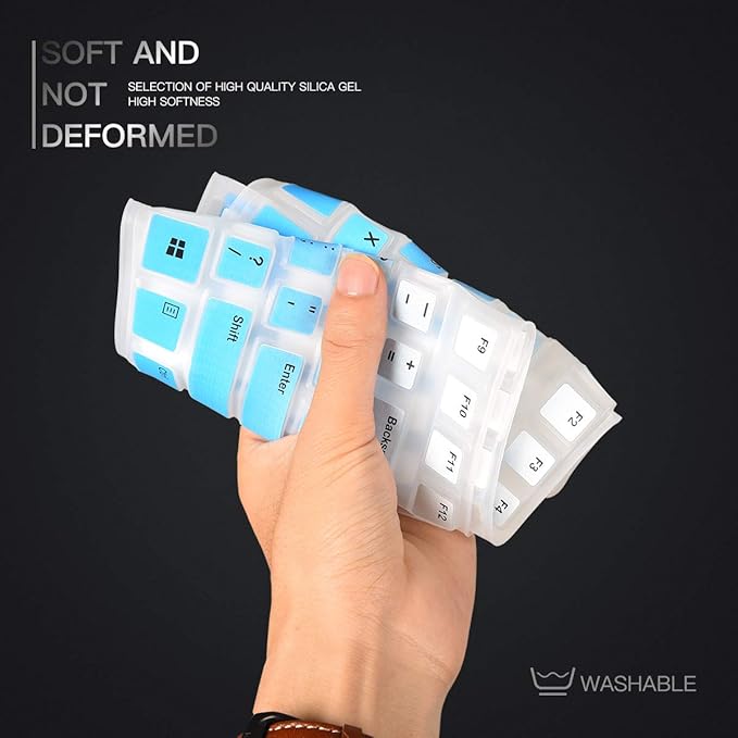 Keyboard Cover for Logitech MK370 MK295 MK270 K270 Wireless Keyboard, Logitech MK295 MK270 Keyboard Accesseries, MK370 Keyboard Skin Protector - Gradual Mint
