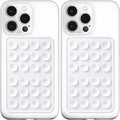 Anteel MAX Silicone Suction Phone Case Adhesive Mount, Upgraded Super Strong Grip, Durable, Easy to Use, Hands-Free Sticky Phone Holder for Selfies, Tiktok Videos, 2.56"x3.94" (WHT&WHT)