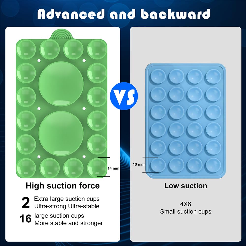 ZYCCER Double Sided Silicone Suction Phone Holder Mount,Compatible with iPhone and Android Cases Hands-Free Mirror Shower Phone Mount Strong Grip Holder (White, Single Sided 1PCS)