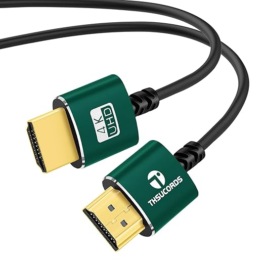 Slim HDMI Cables 1.6FT, Ultra Soft & Thin HDMI to HDMI Cord, Extreme Flexible & Skinny HDMI Wire Supports High Speed 4K@60Hz 18gbps 2160p 1080p